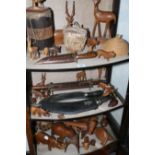 VARIOUS AFRICAN CARVINGS AND KNIVES