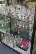 A GOOD COLLECTION OF LATE GEORGIAN AND VICTORIAN CUT GLASS WARE