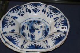A PAIR OF DELFT BLUE AND WHITE BOWLS