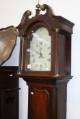 A GEO.III.OAK AND MAHOGANY CASED 30 HOUR LONG CASE CLOCK WITH PAINTED ARCH DIAL SIGNED JOHN SWAYER