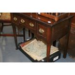 A GEORGIAN OAK AND MAHOGANY BANDED LOWBOY