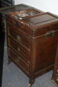 A 19TH.C.OAK ARTIST'S CABINET