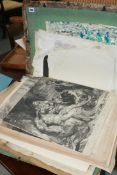 A GROUP OF 18TH AND 19TH.C ENGRAVINGS, WATERCOLOURS, SKETCHES, ETC