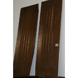 A PAIR OF CARVED OAK LINENFOLD PANELS