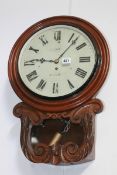 A WM.IV.MAHOGANY CASED DROP DIAL WALL CLOCK WITH FUSEE MOVEMENT AND PAINTED DIAL SIGNED