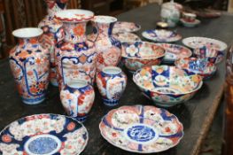 A LARGE GROUP OF 19TH.C.AND LATER JAPANESE IMARI WARES