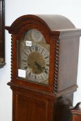 AN EARLY 20TH.C.GRANDMOTHER CLOCK WITH THREE TRAIN CHIMING MOVEMENT