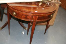 A REGENCY MAHOGANY AND INLAID FOLD OVER CARD TABLE