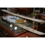 A SCRATCH BUILT WWI. RAF BI-PLANE MODEL