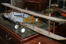 A SCRATCH BUILT WWI. RAF BI-PLANE MODEL