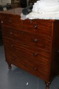 A VICTORIAN MAHOGANY CHEST OF DRAWERS