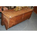 A 17TH.C.ELM PLANK COFFER