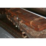 TWO ANTIQUE LEATHER GUN CASES