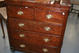 A VICTORIAN MAHOGANY CHEST OF DRAWERS