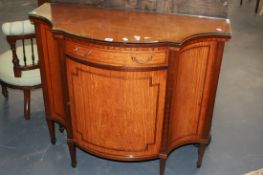 AN EDWARDIAN SATINWOOD AND INLAID SIDE CABINET