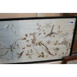 A PAIR OF ANTIQUE CHINESE SILK EMBROIDERED PANELS