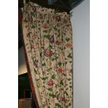 A PAIR OF PRINTED COTTON INTERLINED CURTAINS PROBABLY BY COLEFAX & FOWLER,, EACH APPROX 240 X