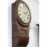 A REGENCY ROSEWOOD AND BOXWOOD STRUNG DROP DIAL WALL CLOCK WITH TWIN FUSEE STRIKING MOVEMENT AND