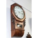 A WM.IV.MAHOGANY DROP DIAL WALL CLOCK WITH FUSEE MOVEMENT AND PAINTED DIAL SIGNED H W COOKE,