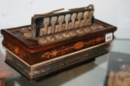 A 19TH.C.ROSEWOOD AND INLAID ACCORDIAN