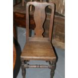 TWO 18TH.C.OAK SIDE CHAIRS