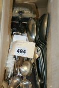 VARIOUS 19TH.C.SCOTTISH SILVER SPOONS AND OTHER SILVER AND PLATEDWARE