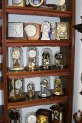 A LARGE COLLECTION OF 20TH.C.ANNIVERSARY CLOCKS AND MANTLE CLOCKS,ETC