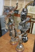 FOUR 19TH.C.SPELTER FIGURINES