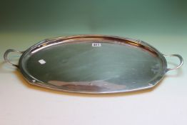 A SILVER TWO HANDLED OVAL TRAY DATED B'HAM 1961, 50ozs.   £300-400