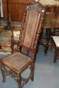 FIVE 17TH/18TH.C.CANE SEATED HIGH BACK SIDE CHAIRS