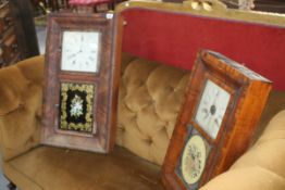 TWO VICTORIAN AMERICAN OGEE WALL CLOCKS