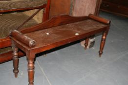 A 19TH.C.MAHOGANY WINDOW SEAT