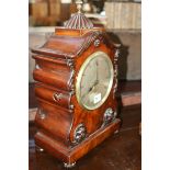 A WM.IV.FLAME MAHOGANY CASED BRACKET CLOCK WITH FUSEE MOVEMENT AND SILVERED DIAL SIGNED CHADWICK,