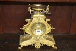 A FINE VICTORIAN ORMALU MANTLE CLOCK WITH FRENCH BELL STRIKE MOVEMENT