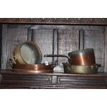 A COLLECTION OF 19TH.C.COPPER AND BRASSWARE