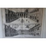Two early architectural prints of colleges: one of Wadham, the other of Trinity, the largest 40 x