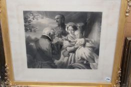 After F Winterhalter, Queen Victoria and family, black and white folio print and nine other 18th-