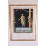 Four antique Italian hand coloured architectural prints, comprising three of classical frescoes from
