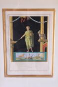 Four antique Italian hand coloured architectural prints, comprising three of classical frescoes from