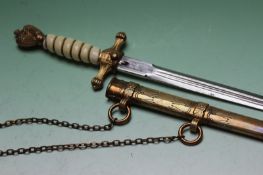 A German naval dagger with fluted etched blade