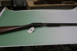 A Winchester model 62 .22 LR pump action rifle, with round barrel, serial number 42847. (st.no.