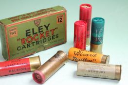 A group of collector's shotgun cartridges, to include a pack of 5 Eley Rocket, several "Yellow