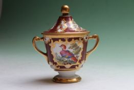 A Barr, Flight & Barr two handled tapered cabinet cup, depicting a scene entitled 'Near Crogen on