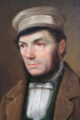 A 19th Century portrait of a countryman, signed with monogram and dated 1849 , oil on board, 21 x