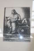 Julius Komjati (1894-1958), "Christ the healer", signed and dated 1939, etching, 41.5 x 31cm.
