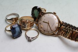 Five assorted dress rings