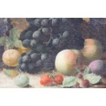 Oliver Clare (1853-1927), Still life of grapes and other fruit, signed, oil on canvas, 37 x 32cm. (