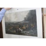 After R.B. Davis and others, four large folio hand coloured prints of sporting and hunt meets,