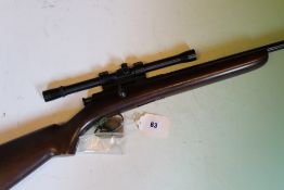 A BSA sportsman 5 .22 lr bolt action rifle, fitted with sound moderator and scope, serial number