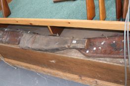 Three leg'o'mutton gun cases, and a collection of pocket and hunting knives